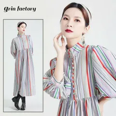 ワンピース シャツワンピース パーティードレス レディース Aラインワンピース ロング丈 ワンピース 結婚式 二次会 リゾート カジュアル 二次会 きれいめ ファッション カラフル レトロ レインボー ストライプ ワンピース[R](Q)