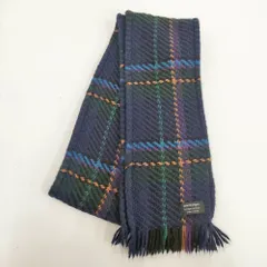 john branigan アイルランド製 ウールアクリル マフラー ネイビー 多色 レディース ジョンブラニガン【中古】5-1206T◎