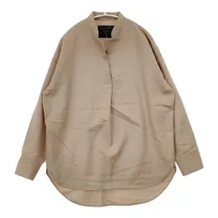 MICA & DEAL スキッパーブラウス 0121301175 定価17600円 プルオーバーウールバンドカラーシャツ ベージュ レディース マイカ＆ディール【中古】5-1206T♪のサムネイル