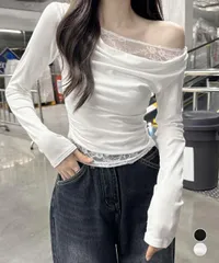 レース 長袖Tシャツ レディース 薄手 (T)