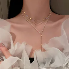 3連 チェーンチョーカーネックレス結婚式(T)