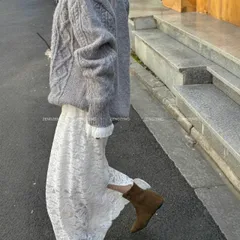 フラワーレースロングスカート (T)