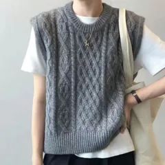 ニットベスト　レディース　ファッション　ゆったり　韓国風　秋冬　INS風 (T)