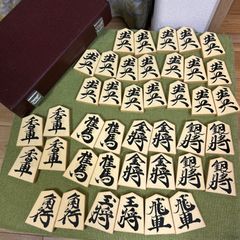越山作 木製将棋駒セット 収納箱付き 越山作 木製将棋駒 収納ケース付き 41枚 - メルカリ