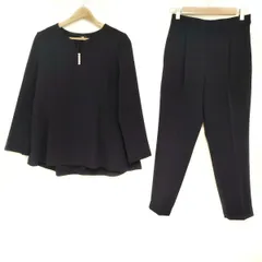 PLS+T(PLST)(プラステ) レディースパンツセットアップ レディース - ダークネイビー パール/ウエストゴム