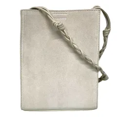 ジルサンダー タングル スモール ショルダーバッグ クロスボディバッグ ミニバッグ 斜め掛け ロゴ レザー スエード ホワイト系 JIL SANDER ユニセックス 中古 定番 コンパクト