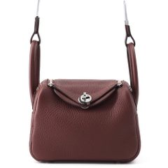 エルメス ハンドバッグ リンディ ミニ ルージュセリエ/シルバー金具 トリヨンクレマンス K刻印 2wayショルダー