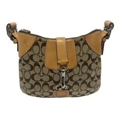 COACH(コーチ) ショルダーバッグ シグネチャー柄 10249 カーキ×ブラウン レザー