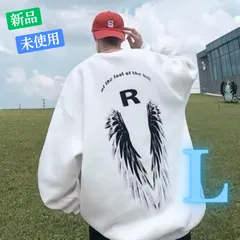 メンズ 羽 プリント スウェット トレーナー ゆったり 秋冬