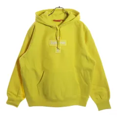 SUPREME (シュプリーム) 20AW Cross Box Logo Hooded Sweatshirt クロス ボックスロゴ刺繍 プルオーバースウェットパーカー フーディー イエロー