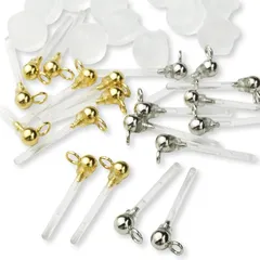 ピアス パーツ 樹脂 3mm 丸玉 カン付き キャッチ付き アレルギーフリー ゴールド シルバー 2色10ペア20個 セット 0