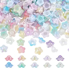 フラワービーズ 300個入り ハンドメイド 花びらビーズパーツ ネックレス イヤリング パーツ 手作りキット 穴あり 手芸材料 ジュエリー用 1