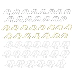 YFFSFDC サージカルステンレス 樹脂 ピアス フック 3種100個セット パーツ アレルギー対応 ジュエリー用 パーツ DIY材料 手作り（ ゴールド シルバー クリア） 0