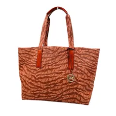 マイケルコース Michael Kors トートバッグ　オレンジ PVCコーティングキャンバス レザー