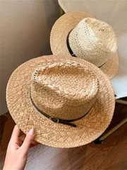 通勤する レディース 麦わら帽子 UV99%カット (T)