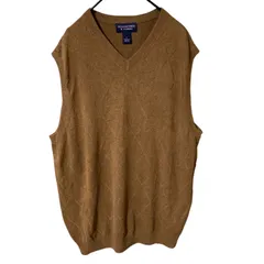 ベスト ブラウン 茶色 L カジュアル ニット メンズ レディース ユニセックス 古着