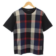 ブラックレーベルクレストブリッジ BLACK LABEL CRESTBRIDGE Tシャツ カットソー 半袖 チェック柄 M 黒 51P11-721-28 /TK