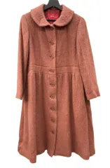 ピンクハウス　ファー付きロングコート Bonpoint エコファーカラー コート ピンク Bonpoint エコファーカラー