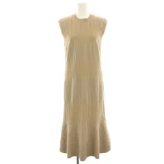 ノーブル NOBLE 23SS ランダムリブマーメイドニットワンピース ノースリーブ ロング ミモレ ベージュ 23040240520020 /HN