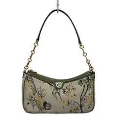 TORY BURCH(トリーバーチ) ショルダーバッグ - ライトグリーン×ライトイエロー×マルチ フラワー(花)/鳥 レザー