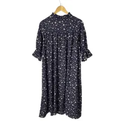 アズノウアズ as know as 花柄 ワンピース 半袖 ロング F ネイビー ■FY