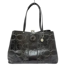 COACH(コーチ) ショルダーバッグ シグネチャー柄 F19215 黒 レザー