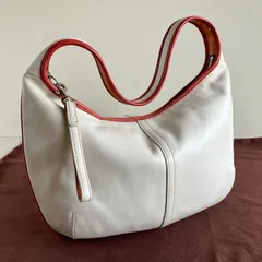 Coach Vintage Ergo Hobo Shoulder Bag White Red Leather y2k