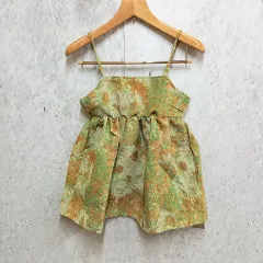 sakishima tokyo サキシマトーキョー ビスチェ 花柄 ゴブラン柄 キャミビスチェ バックリボン グリーン Fサイズ 〇◇