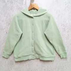 PUAL CE CIN ピュアルセンシ 裏起毛 フード ブルゾン パーカー スナップボタン パステルカラー ミント Fサイズ ◇〇☆