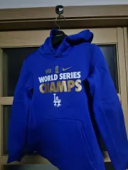 ナイキ LA ドジャーズ WORLD SERIES フードTシャツ ブルー 150