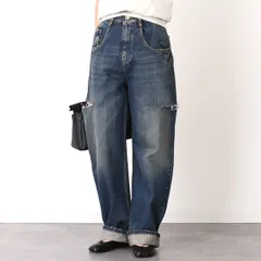 MAISON MARGIELA メゾン マルジェラ デニム ボトム カットアウトジーンズ S51LA0051 M30016 レディース ブルー インディゴ ウォッシュ加工 ウォッシュジーンズ スラッシュディーテール ハイライズ  5ポケット 4ステッチのサムネイル