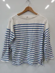 ピ337●UNIQLO●ユニクロ●コットン100％●ボーダー●柄Tシャツ●長袖●サイズM●レディース●白×青