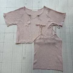 ト2512-②-5461 マジェスティックレゴン　MAJESTIC LEGON アンサンブルニット　ピンク　M