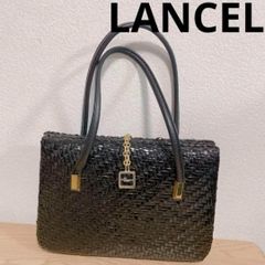 LANCELランセル ラタン ショルダーバッグ かごバッグ ブラック 