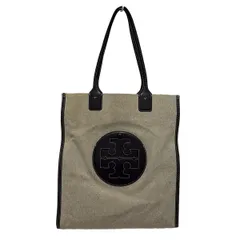 TORY BURCH(トリーバーチ) トートバッグ - ベージュ×ダークネイビー レザー