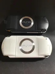PSP-1000　（ブラック　ホワイト）　本体2台　動作確認済　一部部品欠損あり　バッテリーパックブラック×　ホワイト〇
