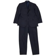 美品　EMPORIO ARMANI　エンポリオアルマーニ　スーツ　エムライン　セットアップ　M LINE　サイズ50　大きいサイズ　ウール　ネイビー 2B