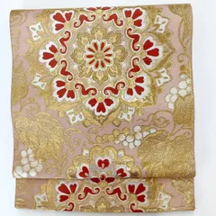 ［6257］袋帯 華紋吉祥文 金彩 六通 金 正絹 着物 フォーマル