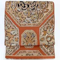 ［6259］袋帯 幾何学模様 金糸 六通 正絹 着物 フォーマル