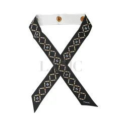 シャネル CC ロゴ スカーフ チェーン GOLD ボタン バンド シルク ヘアバンド AAB358