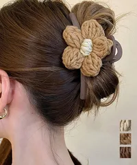 ヘアクリップレディース 花バンスクリップ　ヘアアクセサリー 大ぶり まとめ髪 マットバンスクリップ