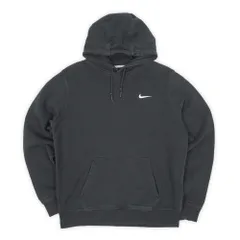 ナイキ NIKE 00s 2000年代 スウォッシュロゴ刺繍 スウェットパーカー ワンポイント USA ヴィンテージ アメリカ 古着 メンズ パーカー ブラック 黒 L【中古】