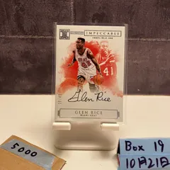 2016-17 Panini Impeccable Glen Rice 20/49 直筆サインカード MIAMI HEAT Indelible Ink カード