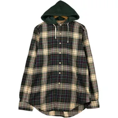 古着 ラルフローレン Ralph Lauren POLO by Ralph Lauren 長袖 フード付き ライトネルチェックシャツ メンズM相当/eaa598341