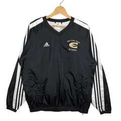 00's vintage 00年代 ヴィンテージ adidas アディダス ESUチアスクワッド スリーライン 裾ジップ ナイロンプルオーバー シャツ フロント刺繍 Philippines製 Sサイズ ブラック