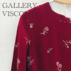 GALLERY VISCONTI ギャラリービスコンティ ワンピース 花柄　レディース 3　11号 ワインレッド  レディース ファッション
