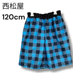 a1638 西松屋 男の子 水着 120cm サーフパンツ 海パン ブルー チェック