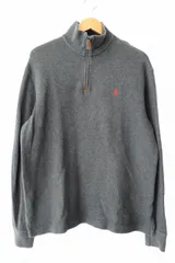 ポロ ラルフローレン POLO RALPH LAUREN ハーフ ジップ コットン セーター ニット M 灰 グレー ブランド古着ベクトル 中古●251218