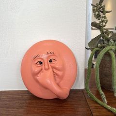 微笑む太陽 木彫りフェイス 壁掛けインテリア | Mercari