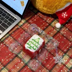 BLACKPEARLSTUDIO　ブラックパールスタジオ　夜光クリスマスラテアートトースト　スクイーズ　とろんスクイーズ　みずみずしい　チャーム　飾り